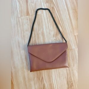 Elegant Brown Chain Strap Clutch J Crew